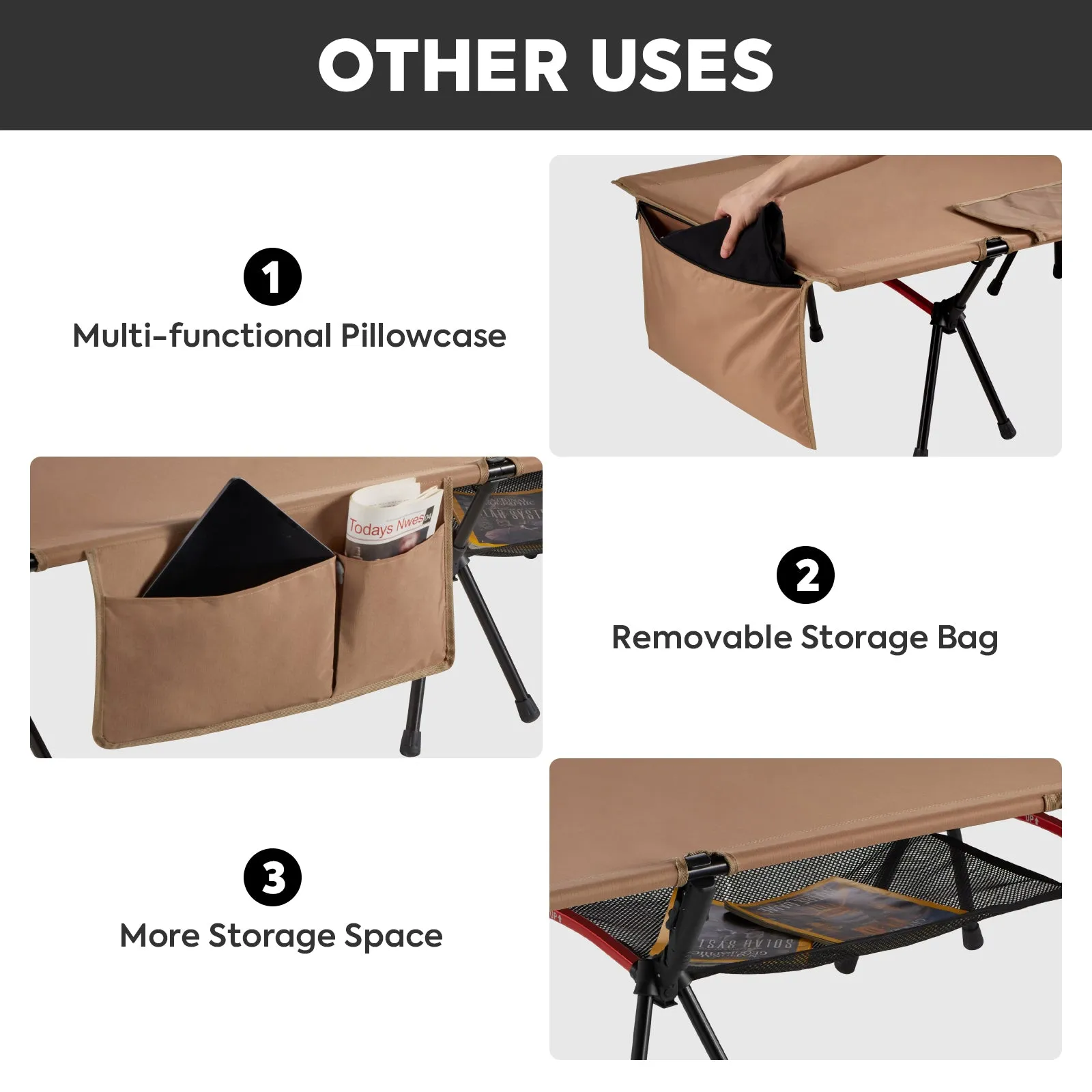 Portable L Size Camping Cot khaki | ICECO