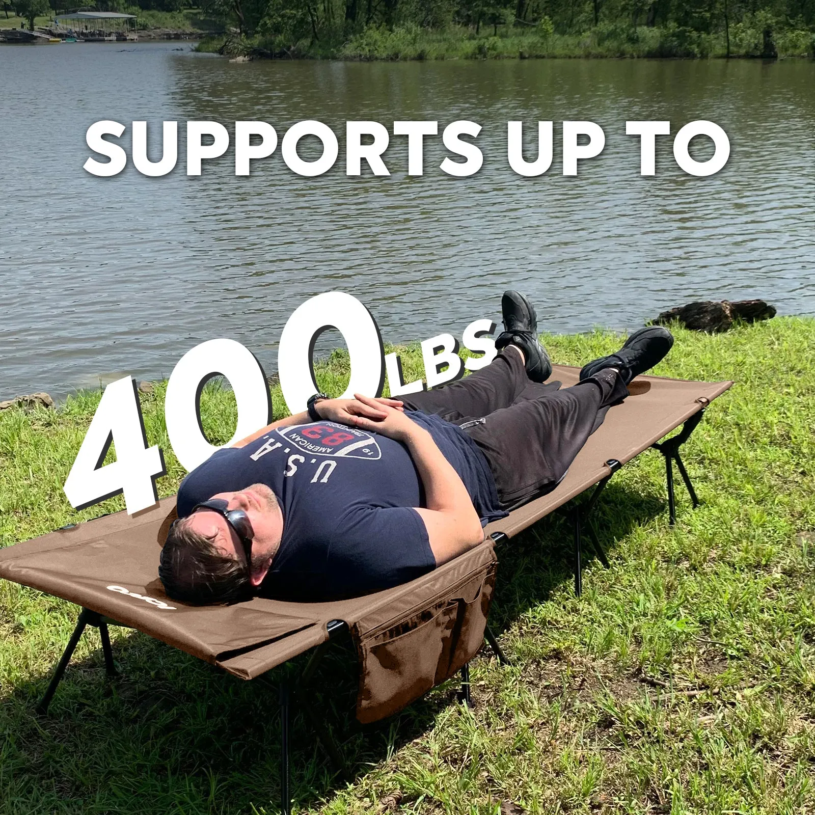 Portable L Size Camping Cot khaki | ICECO
