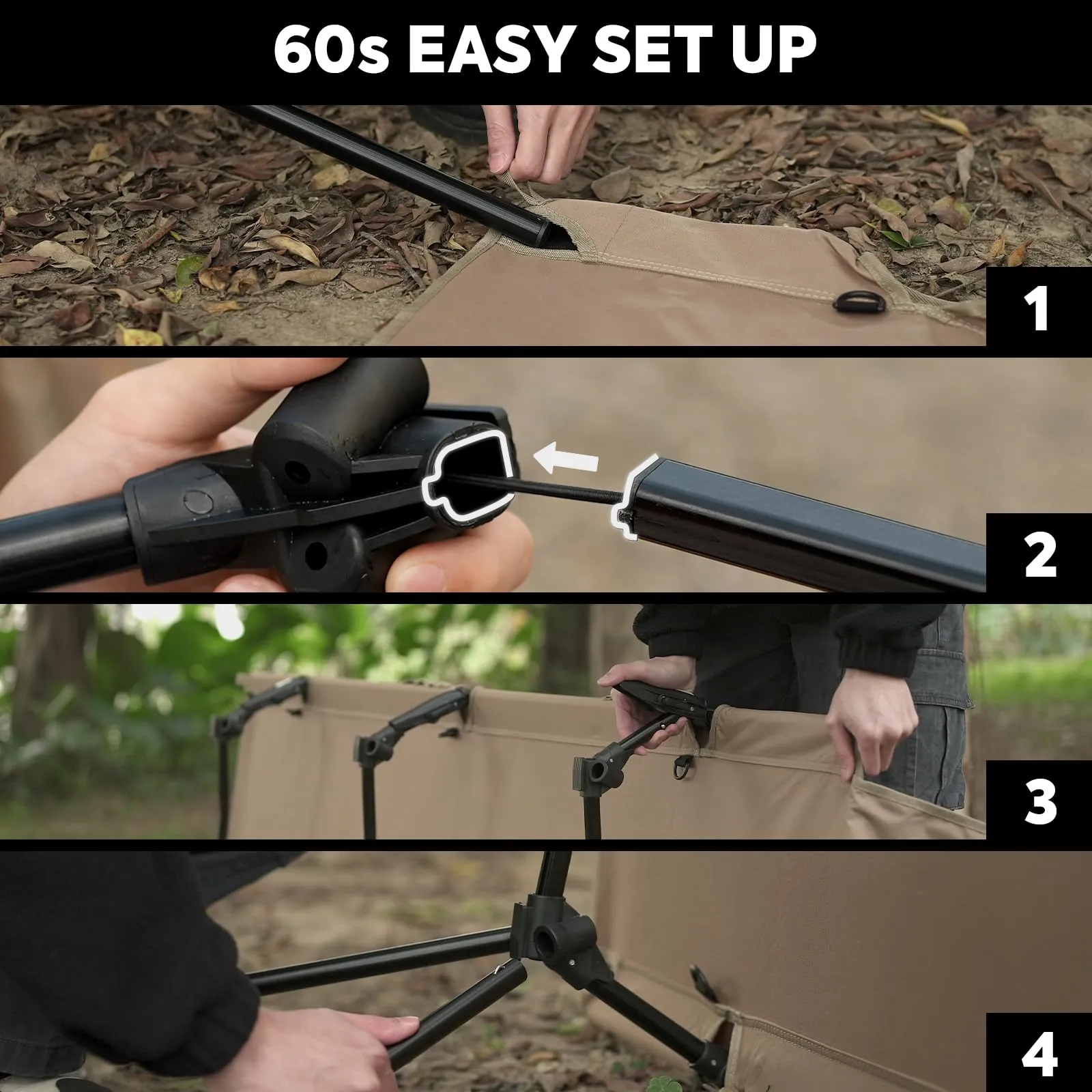Portable L Size Camping Cot khaki | ICECO
