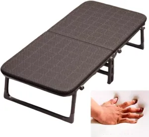 Portable Rollaway Guest Bed with 4 Wheels, Folding Bed with Sponge Mattress for Adults, Foldable Single Cot for Comfortable Sleeping, Strong Metal Frame(180 * 90 * 32cm)