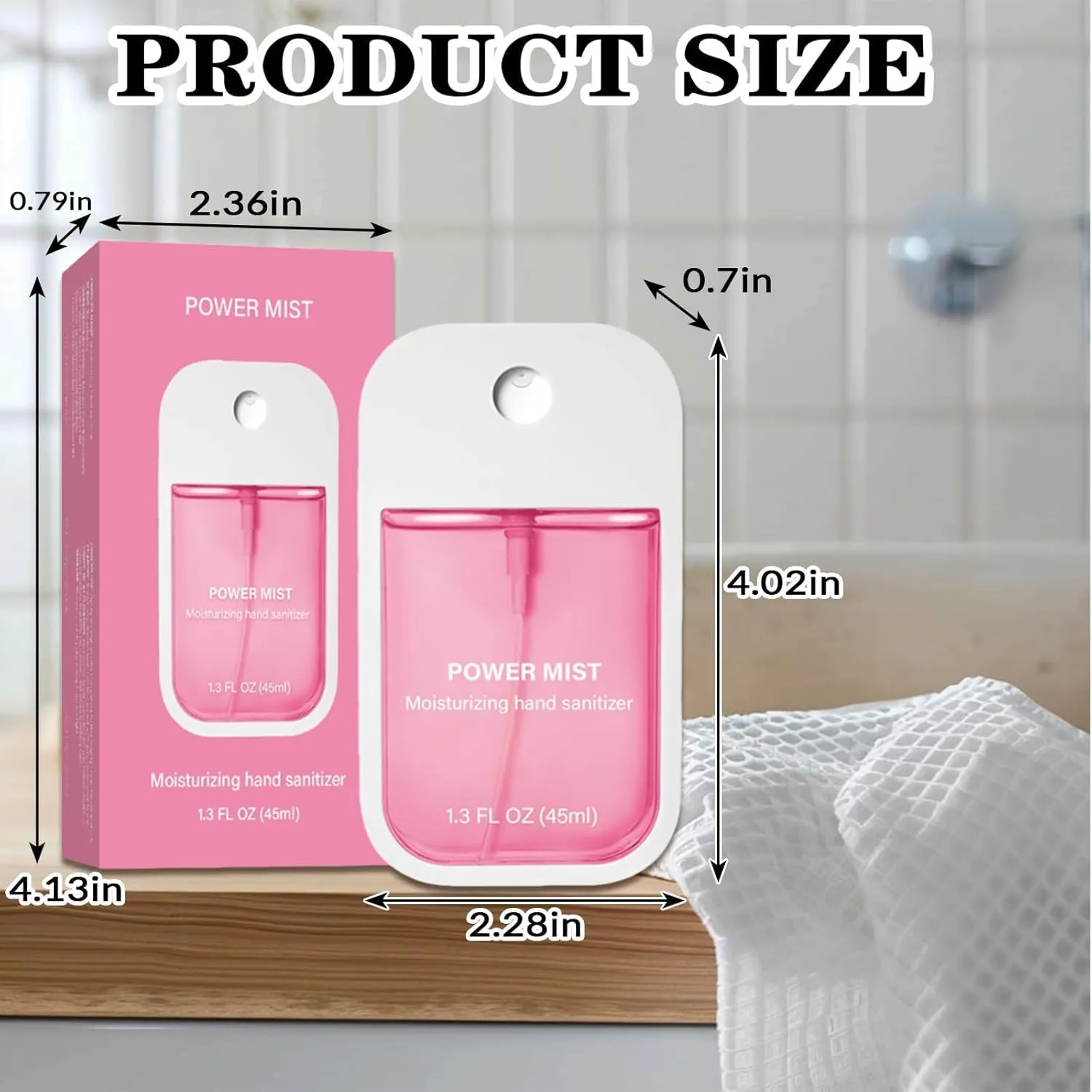 Power Mist Hydrating Hand Sanitizer Spray Moisturizing Style, Travel-Size 45ml/1.5 Fl oz Portable Cute Multi-Flavor Gentle Sanitizer for Adults & Kids, On-The-Go Hand Cleansing (6Pcs set)