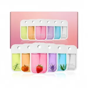 Power Mist Hydrating Hand Sanitizer Spray Moisturizing Style, Travel-Size 45ml/1.5 Fl oz Portable Cute Multi-Flavor Gentle Sanitizer for Adults & Kids, On-The-Go Hand Cleansing (6Pcs set)