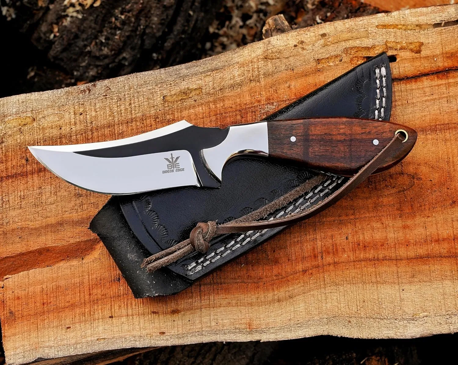 Premium Skinner Cow Boy Knife, Fixed Blade, Stainless Steel,Hunting Knife With Leather Sheath (Brown)