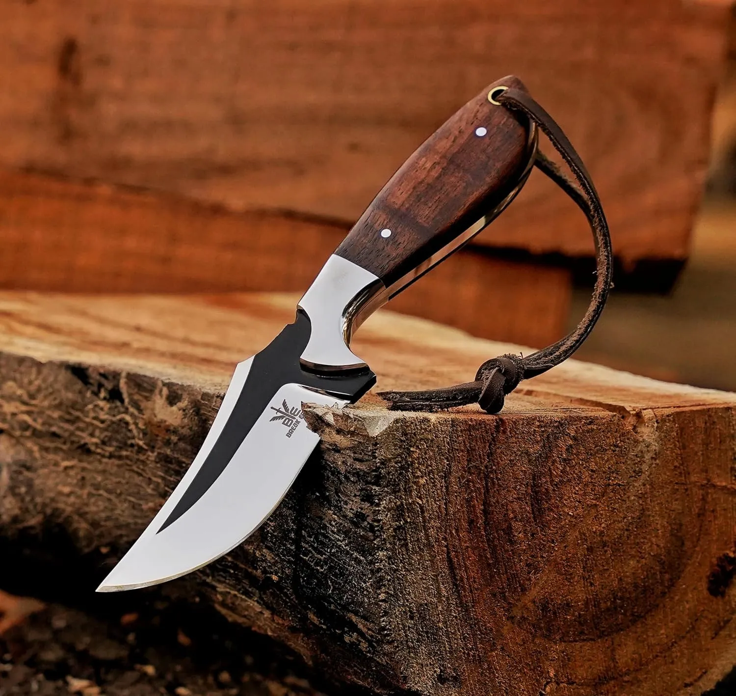 Premium Skinner Cow Boy Knife, Fixed Blade, Stainless Steel,Hunting Knife With Leather Sheath (Brown)