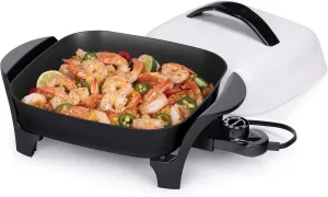 Presto 06620 11-Inch Electric Skillet,Black/White