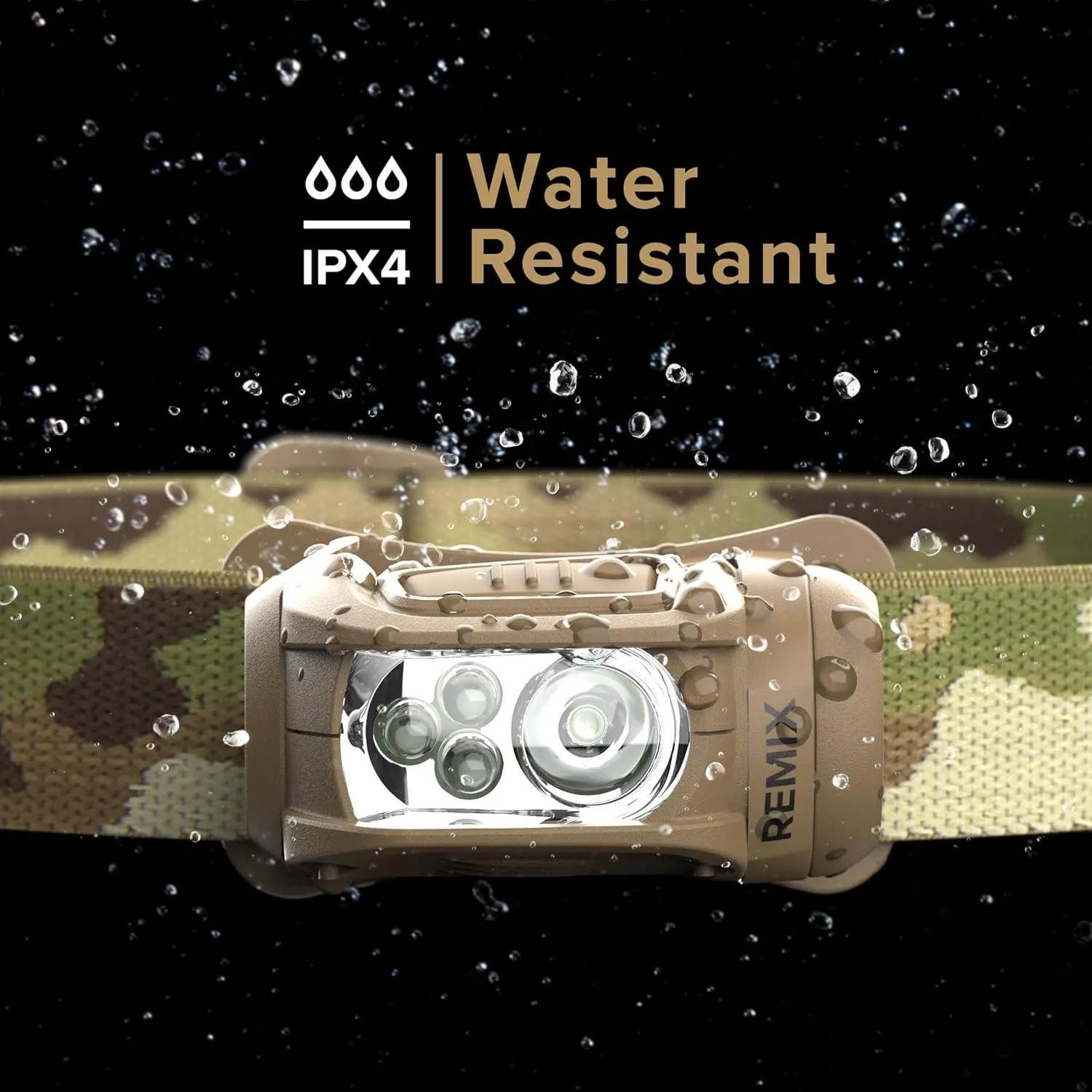 Princeton Tec Remix LED Headlamp (450 Lumens, Multicam w/Red LEDs) (RMX300-RD-MC)