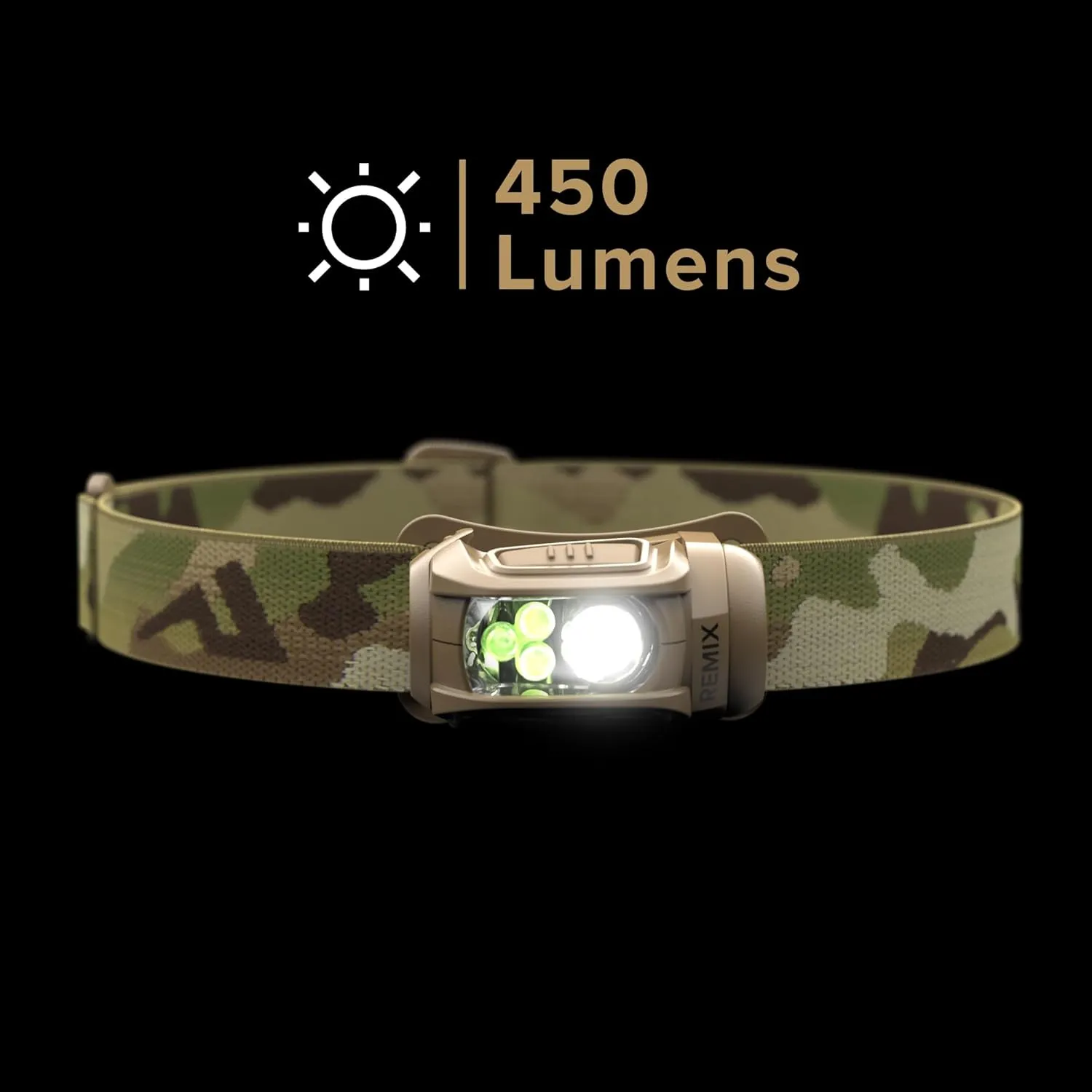 Princeton Tec Remix LED Headlamp (450 Lumens, Multicam w/Red LEDs) (RMX300-RD-MC)