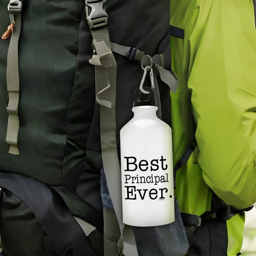 Principal Gift Best Principal Ever Principal Appreciation Gifts Teachers Appreciation Gifts for Women Gift Aluminum Water Bottle with Cap & Sport Top White