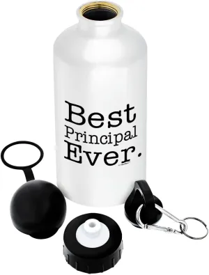 Principal Gift Best Principal Ever Principal Appreciation Gifts Teachers Appreciation Gifts for Women Gift Aluminum Water Bottle with Cap & Sport Top White