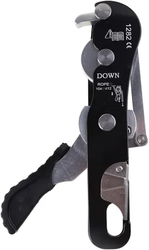 Professional Rock Climbing Descender Equipment for 10-12mm Rope Self-Braking Stop Rope Clamp Grab Carabiner Rappe