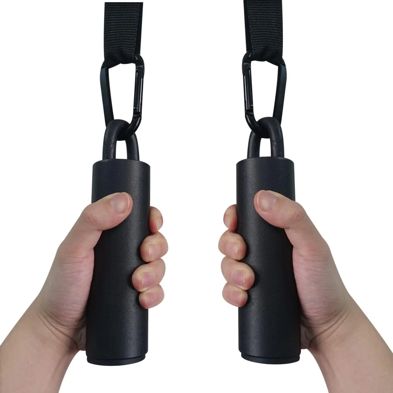 Pull Up Grips Set with Hanging Straps and Strong Carabiner, Finger Strengthener，Forearm, Biceps, Ninja Warrior, Back Muscles Training