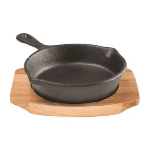 Pyrolux Pyrocast Cast Iron Skillet With Wooden Tray - 10cm
