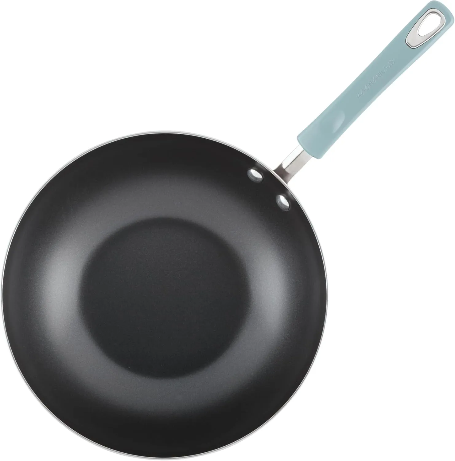 Rachael Ray Classic Nonstick Stir Fry Pan with Glass Lid, 11 Inch - Sky Blue
