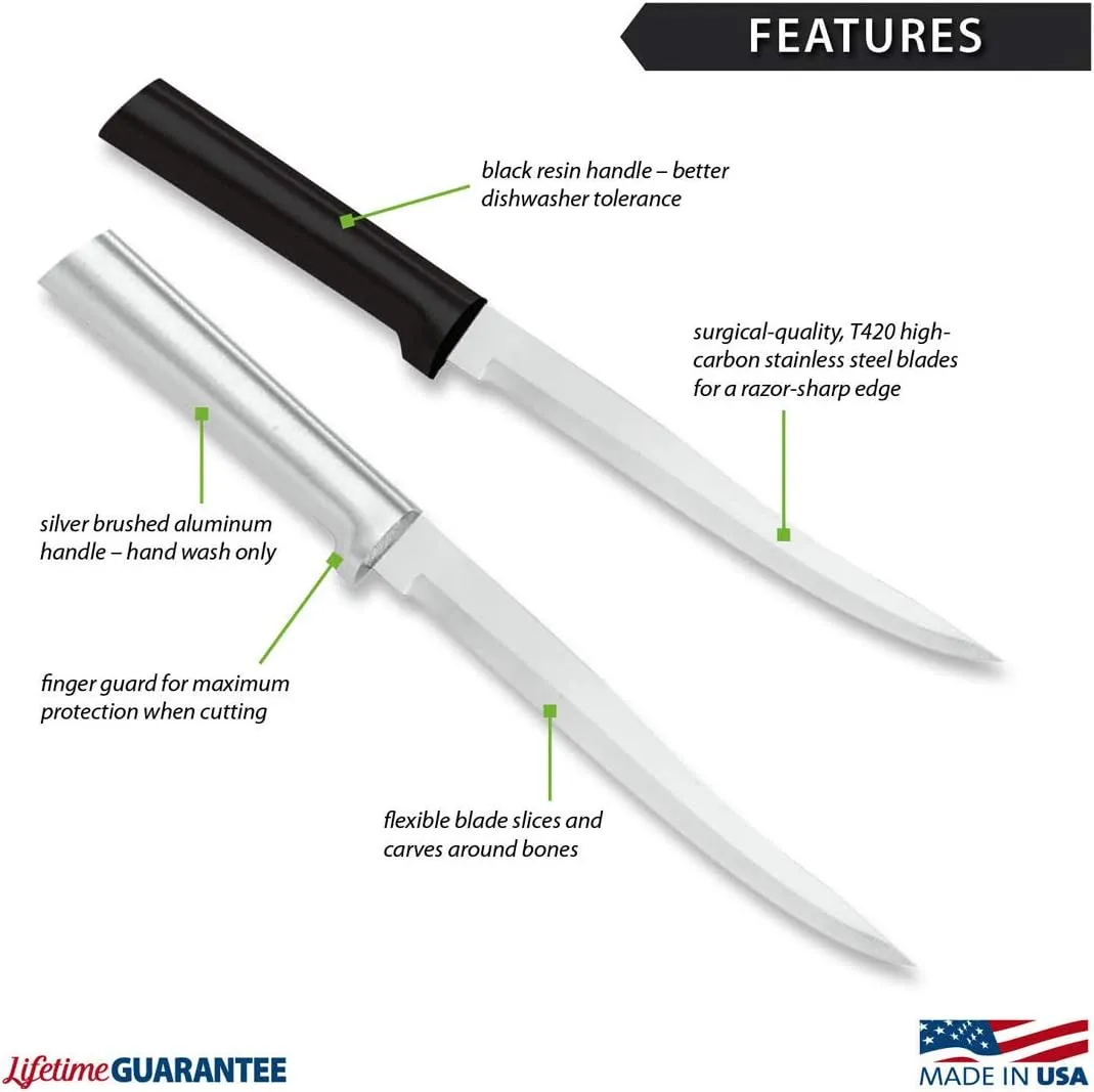 Rada Cutlery Carver Boning Knife, Made in USA, Silver Handle
