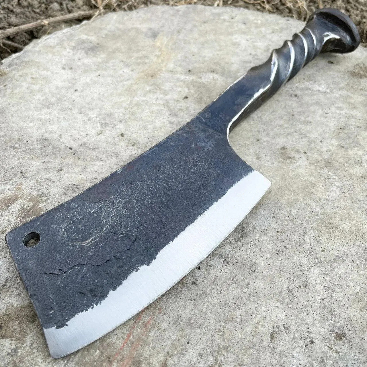 Railroad Spike Cleaver Carbon Steel Knife