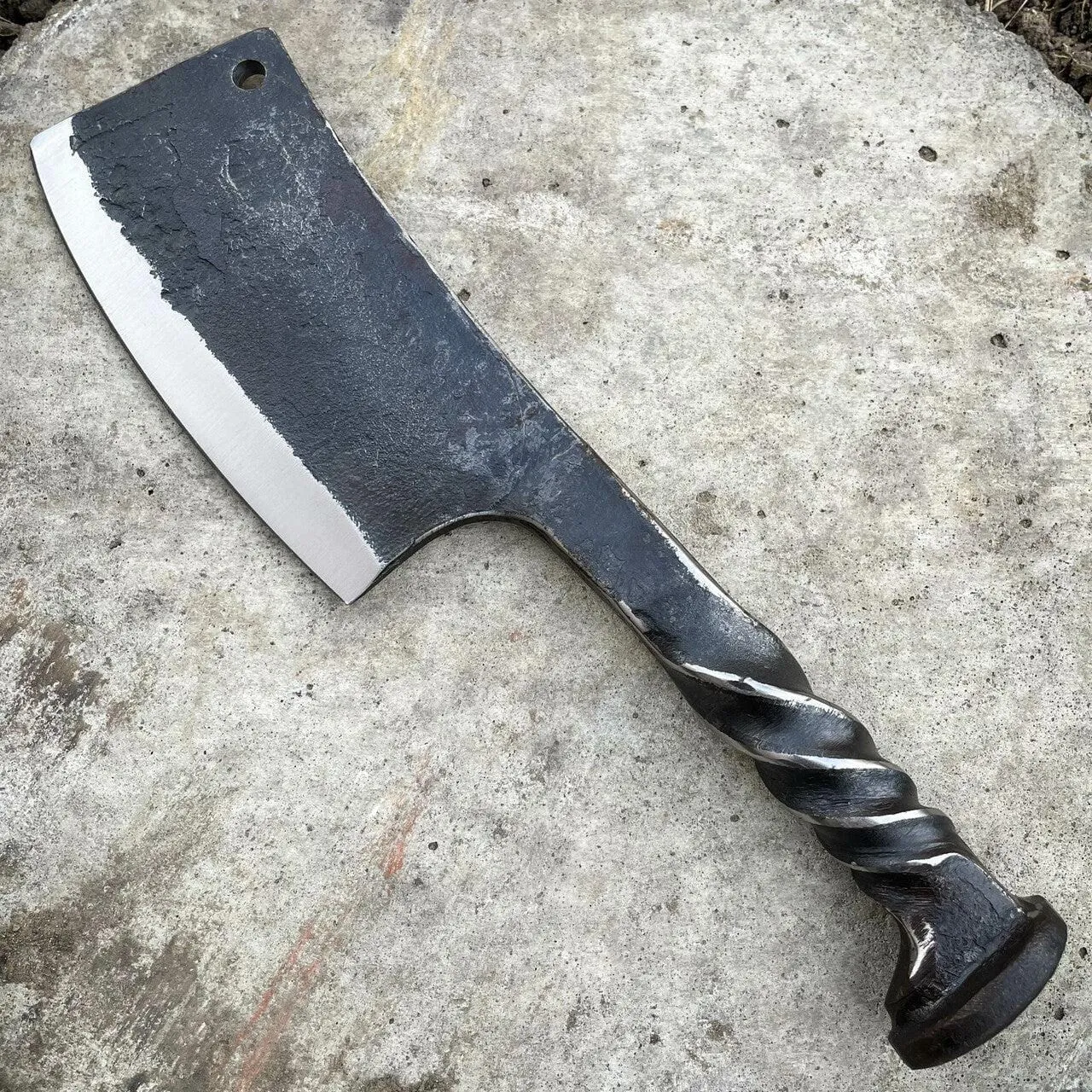 Railroad Spike Cleaver Carbon Steel Knife