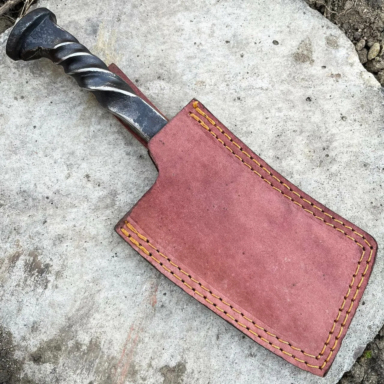 Railroad Spike Cleaver Carbon Steel Knife