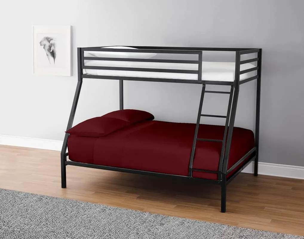 Rajlinen Cot Sheet Set 33" X 75", 4-Piece Premium Cotton Bedding, Deep Pocket Fits Up to 8" Mattress, Perfect for Narrow Twin, RV Bunk, Camp Bed, Folding Cot, Guest Bed, Burgundy