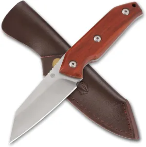 REAT Fixed Blade Knife with Sheath, 8" 440C Steel Blade with Full Tang Design,Ergonomic Wood Handle, Hunting Knife for Camping,Survival,Bushcraft