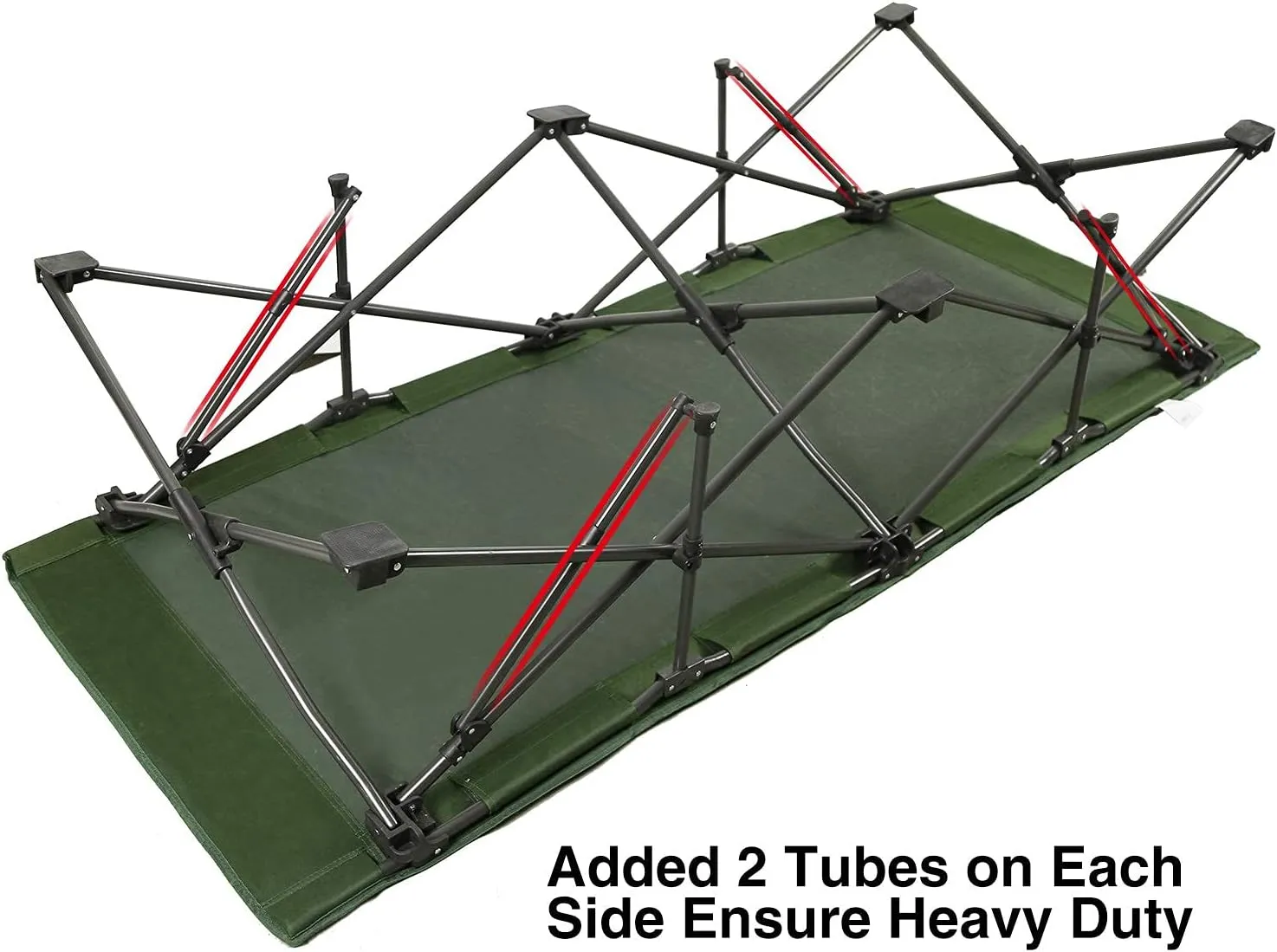 REDCAMP Folding Camping Cots for Adults Heavy Duty, 33" Extra Wide Sturdy Portable Sleeping Cot,Green 2-Pack