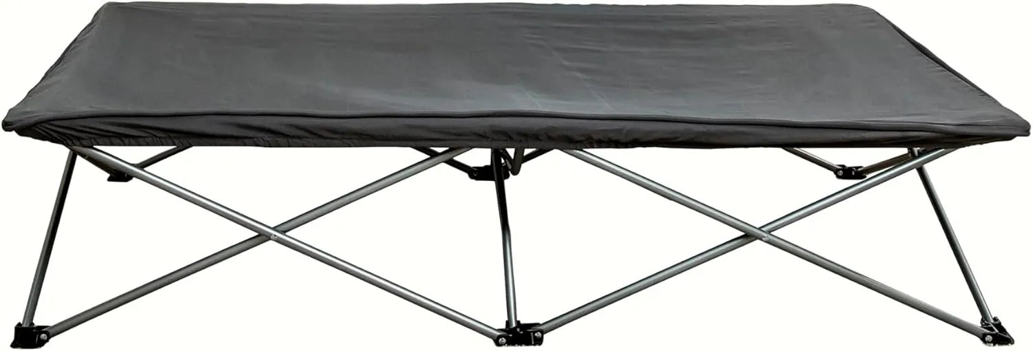 Regalo My Cot Extra Long Portable Bed, Includes Fitted Sheet, Gray 54x28x12 Inch (Pack of 1)