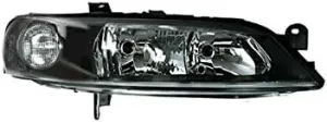 Right Headlight compatible with Opel Vectra B 1999 2000 2001 2002 VP259P Front Car Light Lamp Headlamp Passenger Side Headlights Assembly Projector Clear Glass Black LHD