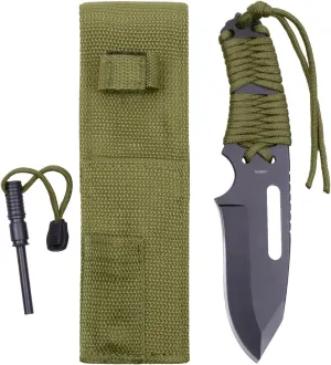 Rothco Large Paracord Knife with Fire Starter, Olive Drab