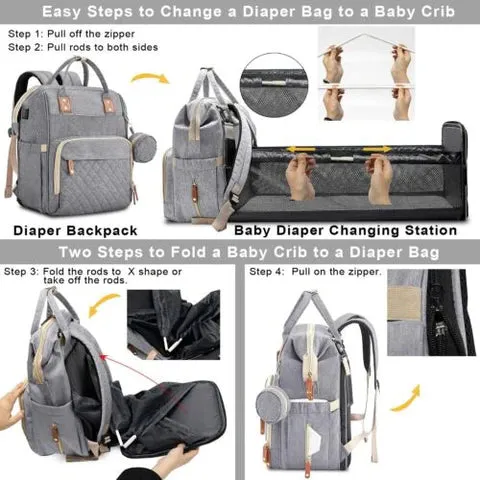RoyaleGlow Changing Bag - Travelling Baby Cot Portable