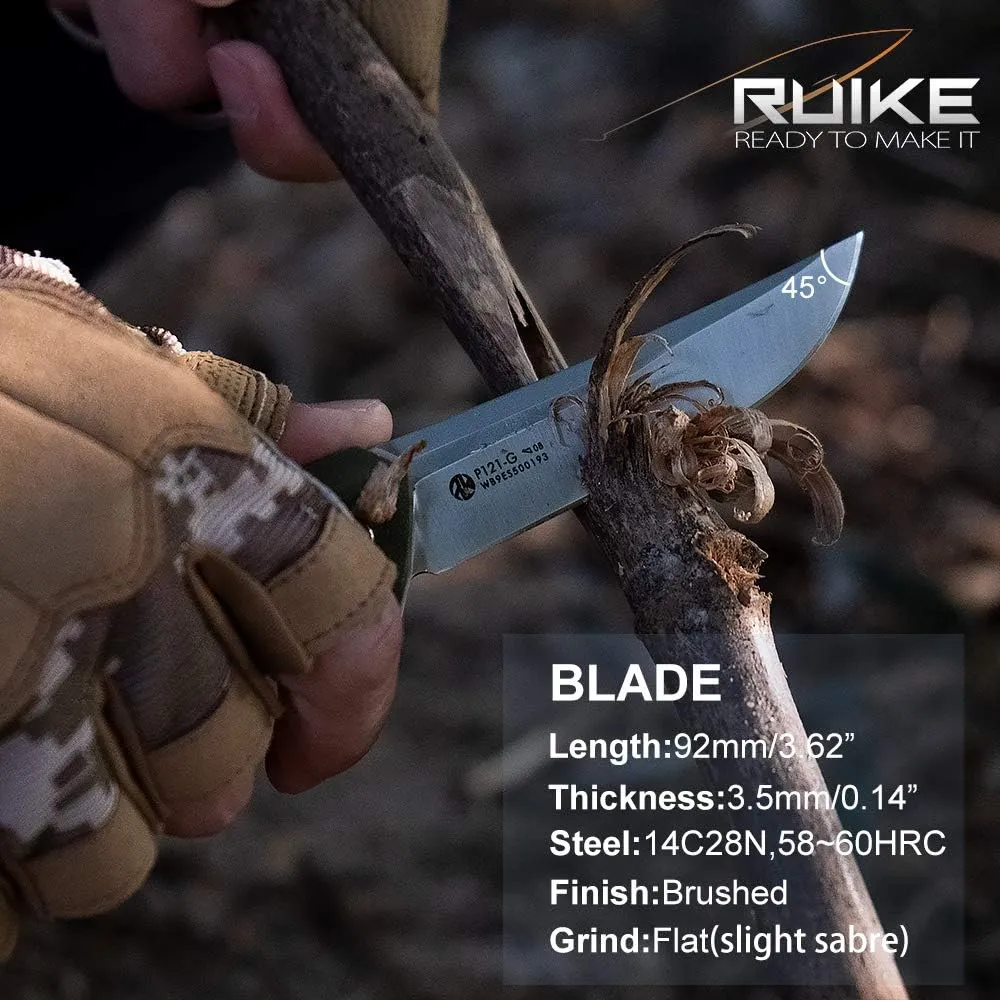 Ruike Small Pocket Knife for men Folding knives 14c28n Stainless Steel Liner Lock Utility Camping Tactical Knife Hiking 3.62inch EDC Knife Tools Belt Clip Cool Stuff Women Gifts P121-G