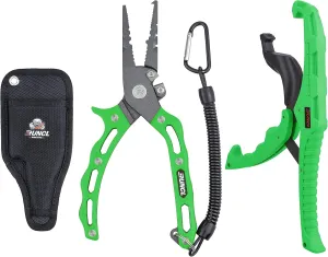 RUNCL Fishing Plier, Fish Lip Gripper Kit, Fishing Remover Extractor, Multi-Function Fishing Tools for Saltwater, Freshwater, Ice Fishing, Premium Fishing Gifts for Men
