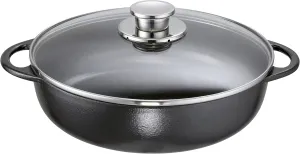 Rustika 1633-28 s Farmer's Frying Pan 28 cm with Lid Black