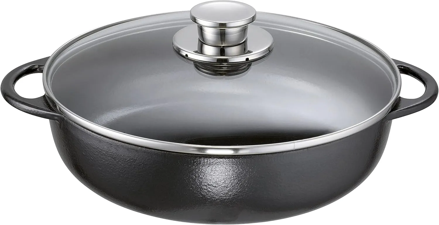 Rustika 1633-28 s Farmer's Frying Pan 28 cm with Lid Black