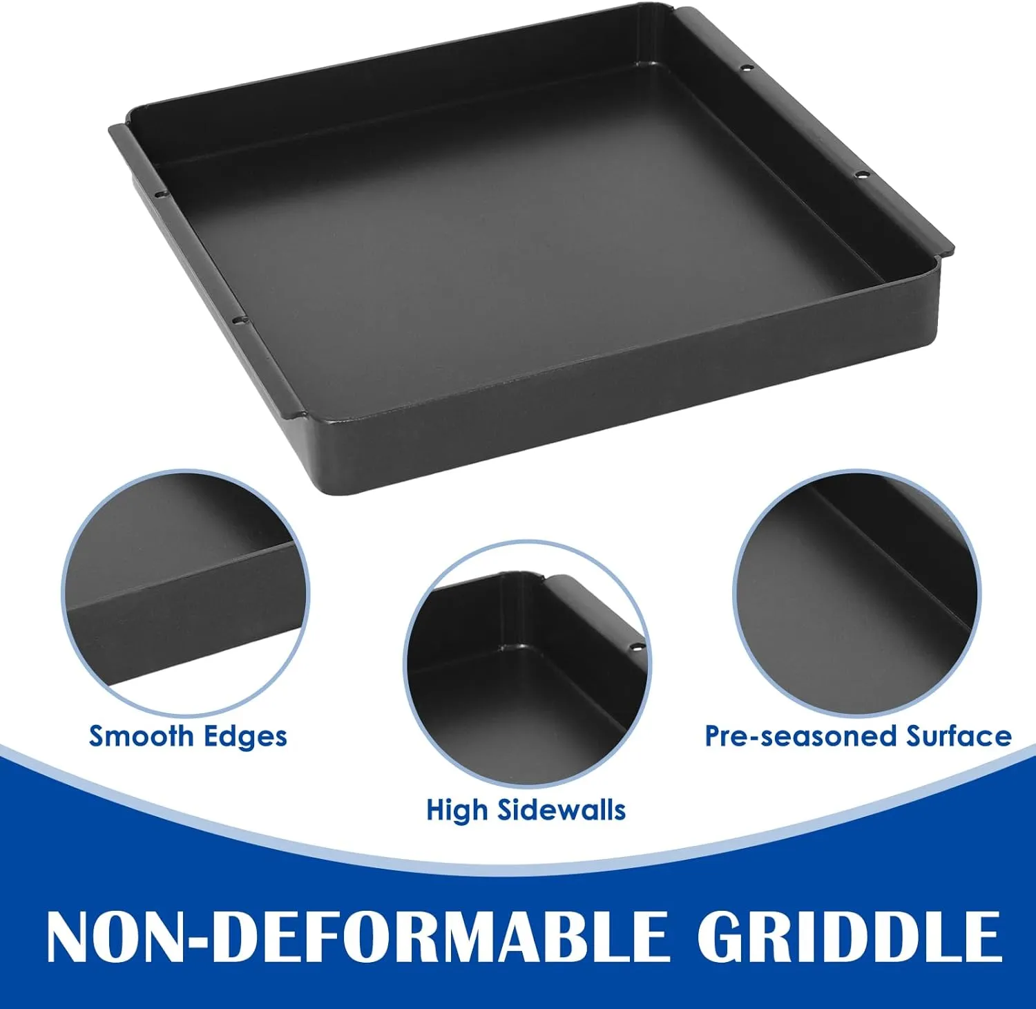 SafBbcue Woodfire Outdoor Griddle Pan for Ninja Woodfire OO100 Series Pizza Oven Accessories, 12" x 12" Non-Stick Griddle Plate