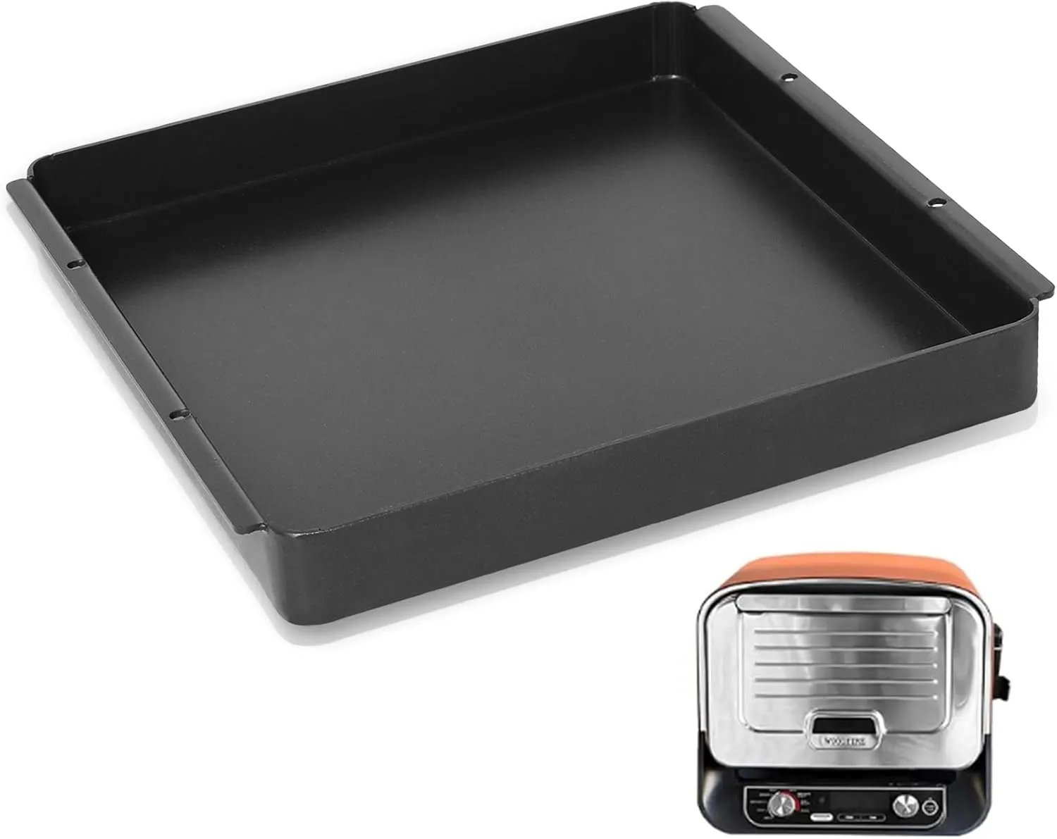 SafBbcue Woodfire Outdoor Griddle Pan for Ninja Woodfire OO100 Series Pizza Oven Accessories, 12" x 12" Non-Stick Griddle Plate
