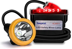 Safety Mining Light 1 2 LED Coal Mining Lights Battery Pack with LED Light Waterproof Head Torch Mining Lamp Headlight Explosion Proof Hard hat Cap Mining Headlamp (KL6M.F-Medium Size)