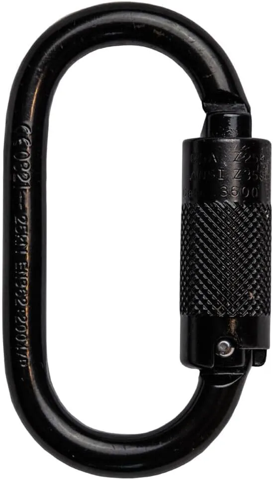 Safewaze 019-9002 Oval Steel Triple Lock Carabiner
