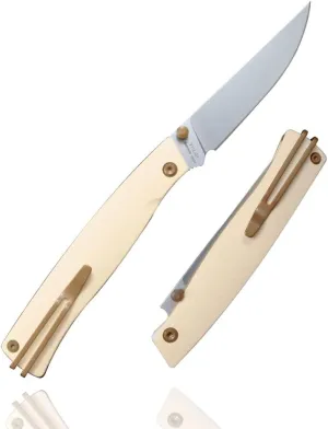 Sanrenmu 311L Pocket Folding Knife 12C27 Blade No Lock Outdoor Adventure Camping Hunting Survival EDC Tool Table Knife (yellow)