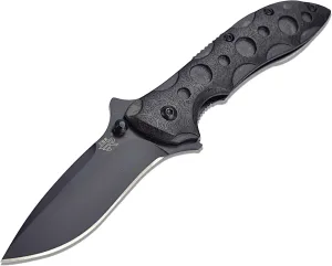 Sanrenmu 7034 Folding Pocket Knife 8Cr14Mov Blade Liner Lock PA66 GF Handle with Clip (Black)