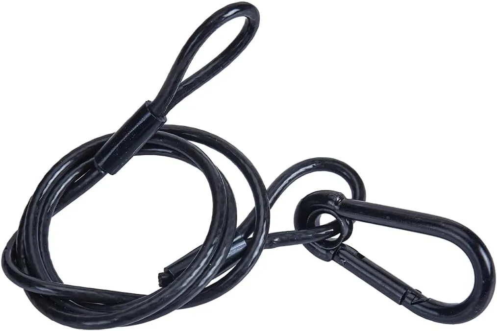 Sarknoah. 0.2'' (5mm),Black Galvanized Stage Lighting Safety Cable With Carabiner Lock,265lb(120KG) Load,Longth 30'' .Fall Protection for Stage Lights, DJ Equipment And Rigging.Pack of 5.