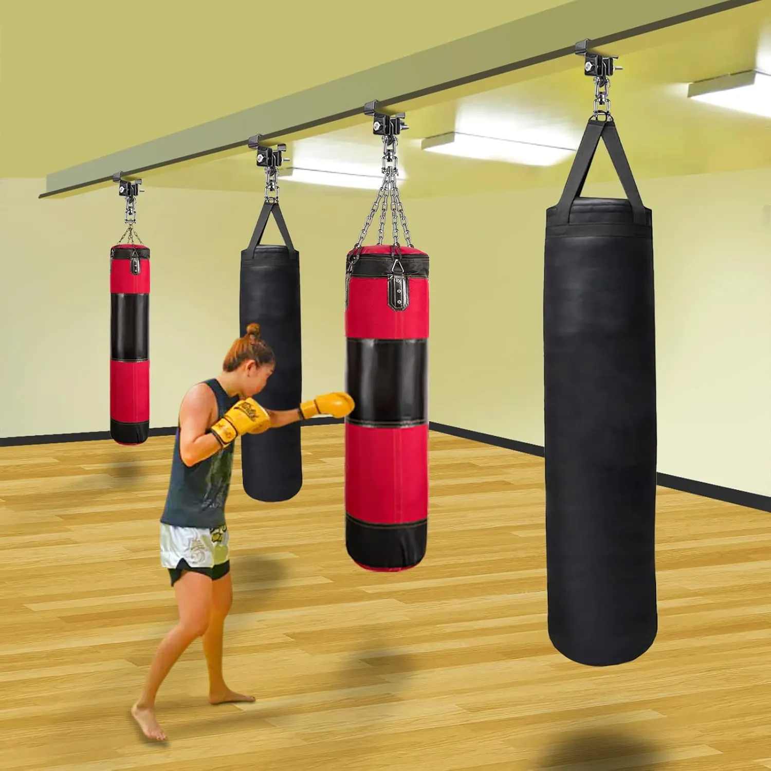 SELEWARE Heavy Duty Steel Beam Clamp, Heavy Bag Mount, Punching Bag Hanger Heavy Duty Holder for Boxing, Muay Thai and MMA Training (with Carabiner)