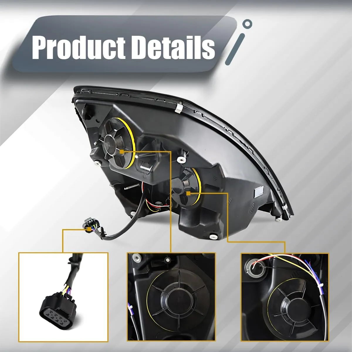 Semi Trucks Headlight Pair Compatible with 2004-2017 VOLVO VNL (Including All Bulbs),VNL Headlamp White Assembly