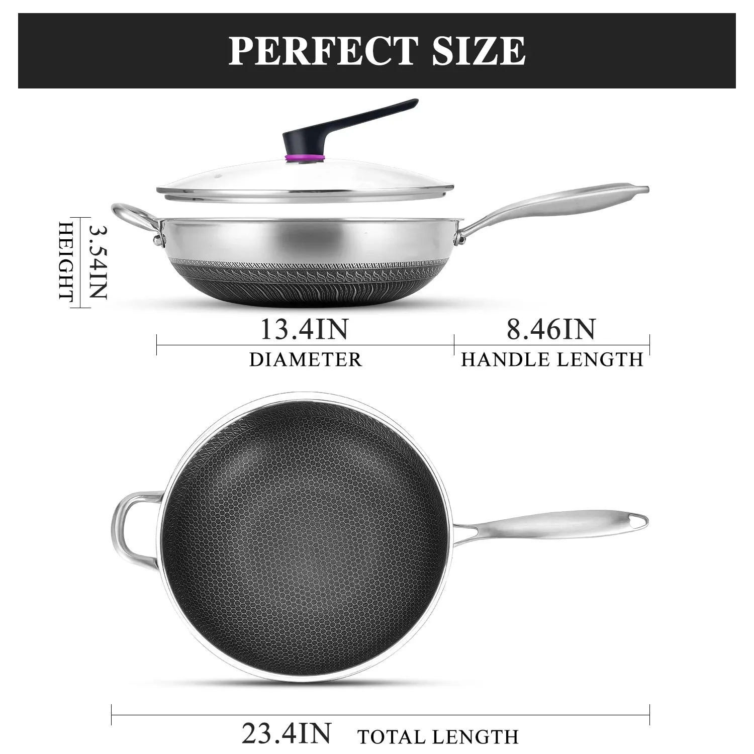 Skillet Stainless Worldwide shipping High-value Honeycomb Nonstick