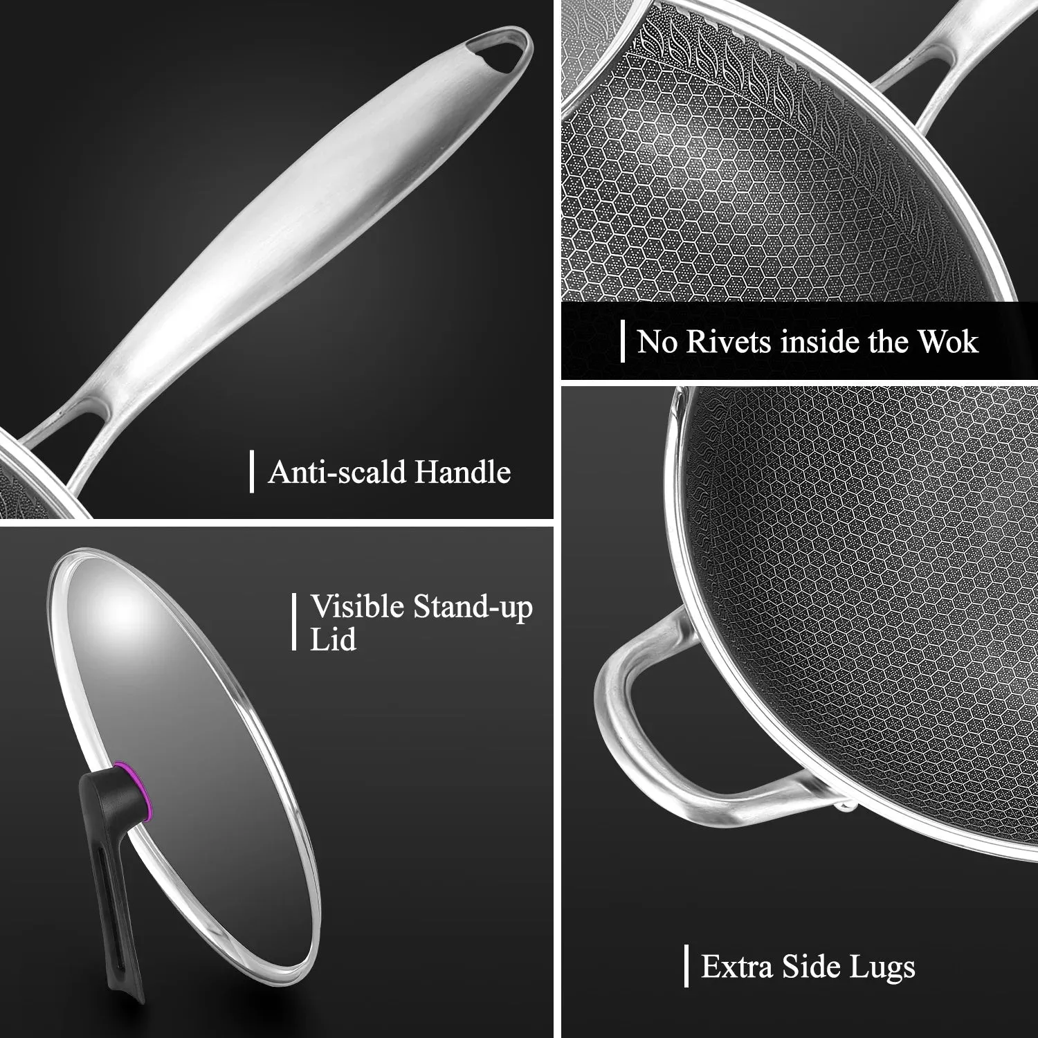 Skillet Stainless Worldwide shipping High-value Honeycomb Nonstick