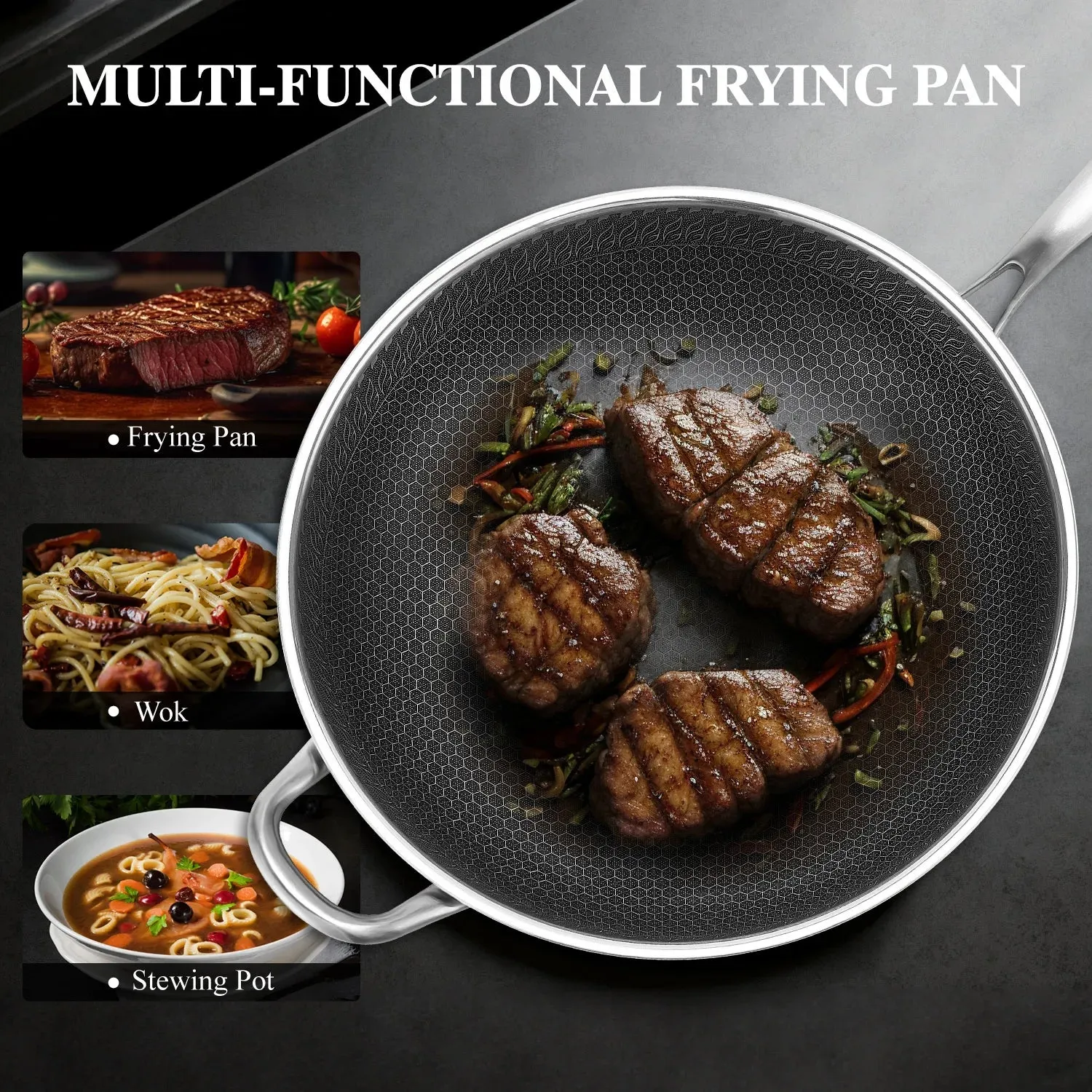 Skillet Stainless Worldwide shipping High-value Honeycomb Nonstick