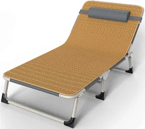 Sleeping Cots for Adults with Cold Mattress and Pillow, Portable Folding Bed, 4-Level Backrest Adjustment, Washable Design, No Installation Required(Style1-56x176)