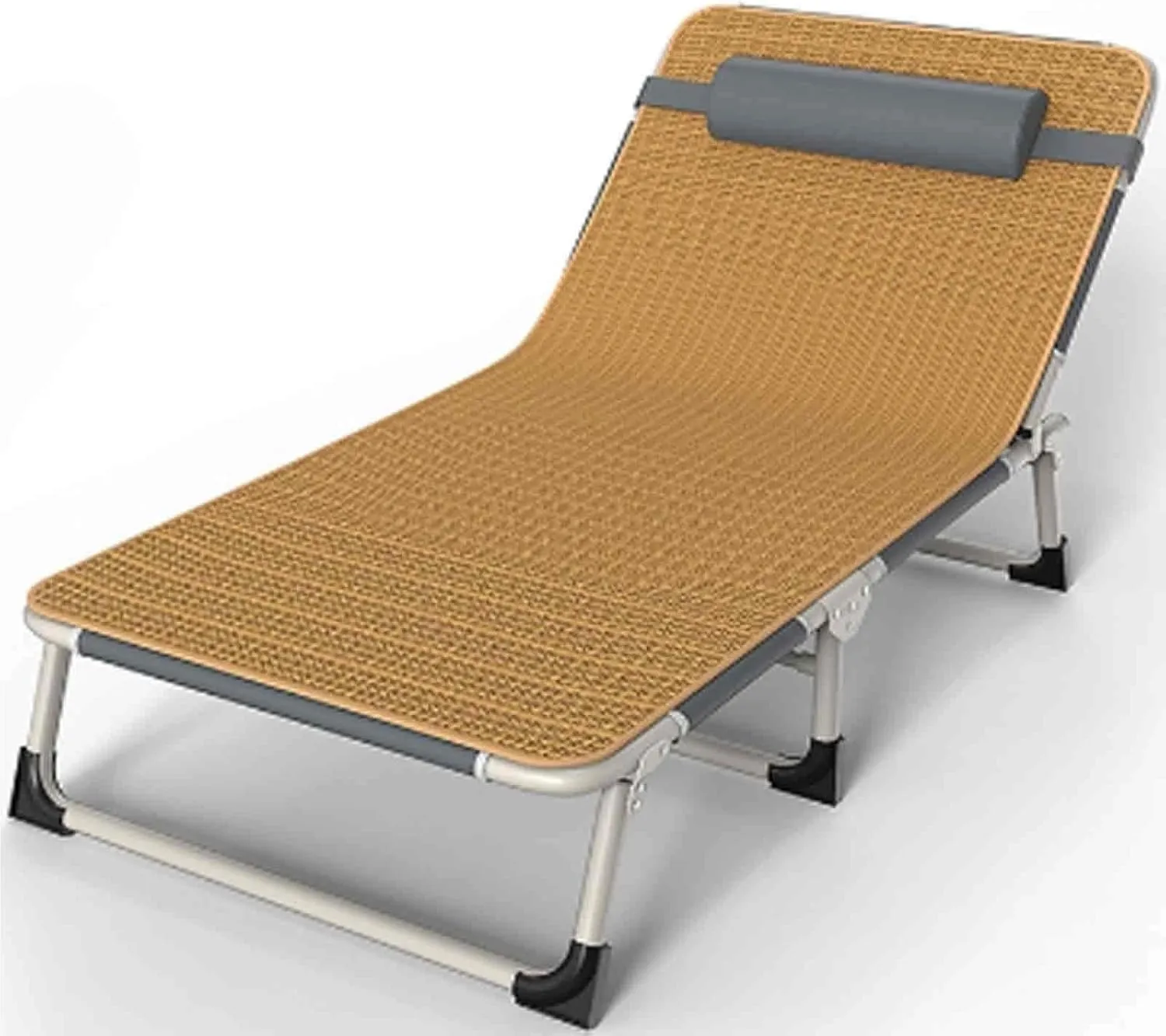 Sleeping Cots for Adults with Cold Mattress and Pillow, Portable Folding Bed, 4-Level Backrest Adjustment, Washable Design, No Installation Required(Style1-56x176)