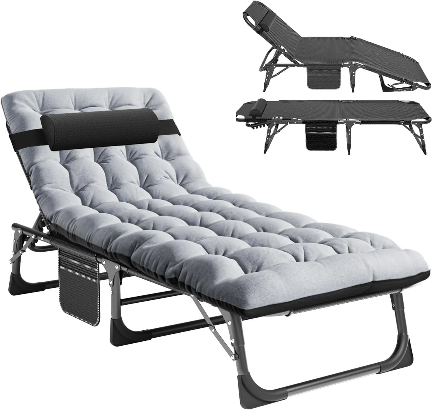 Slsy Folding Bed with Mattress, Cot Size Foldable Guest Beds, Hideaway Cot for Adults, Portable Fold up Bed with Adjustable Positions for Home, Office, Indoor, Outdoor