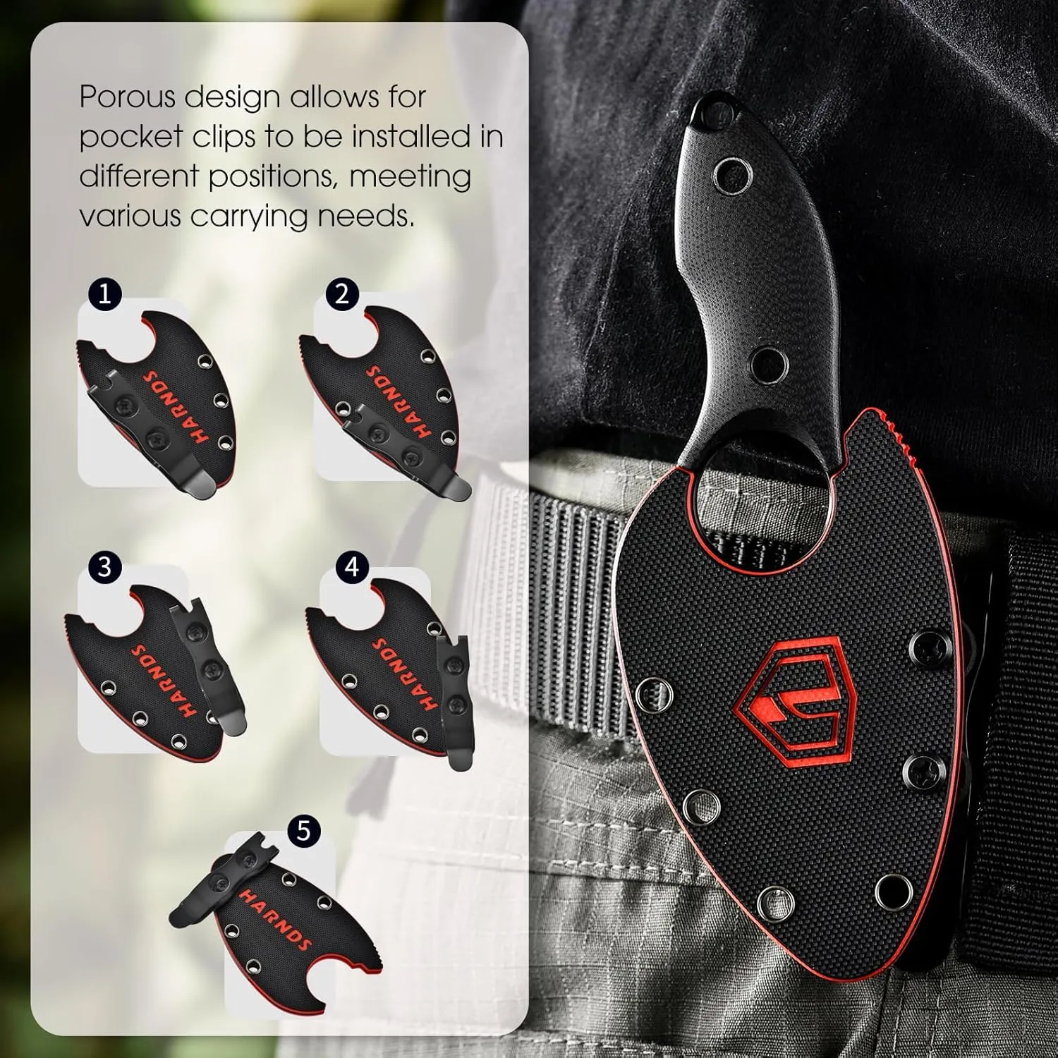 Small Fixed Blade Knife Full Tang Neck Camping Knife, EDC with D2 Steel Blade and G10 Handle for Fishing and Skinning Eggplant