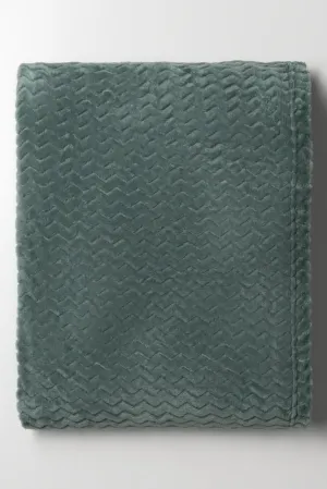 Small Textured Throw Green