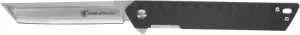 Smith & Wesson 24/7 8.25in Stainless Steel Ultra-Glide Folding Knife with 3.5in Tanto Blade and G10 Handle for Outdoor, Tactical, Survival and EDC,Black